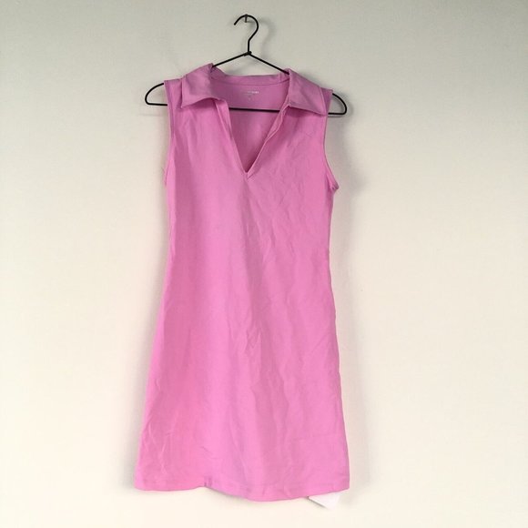 YEAR OF OURS Club Dress True Pink Jersey Collar Bodycon Mini - Picture 5 of 9
